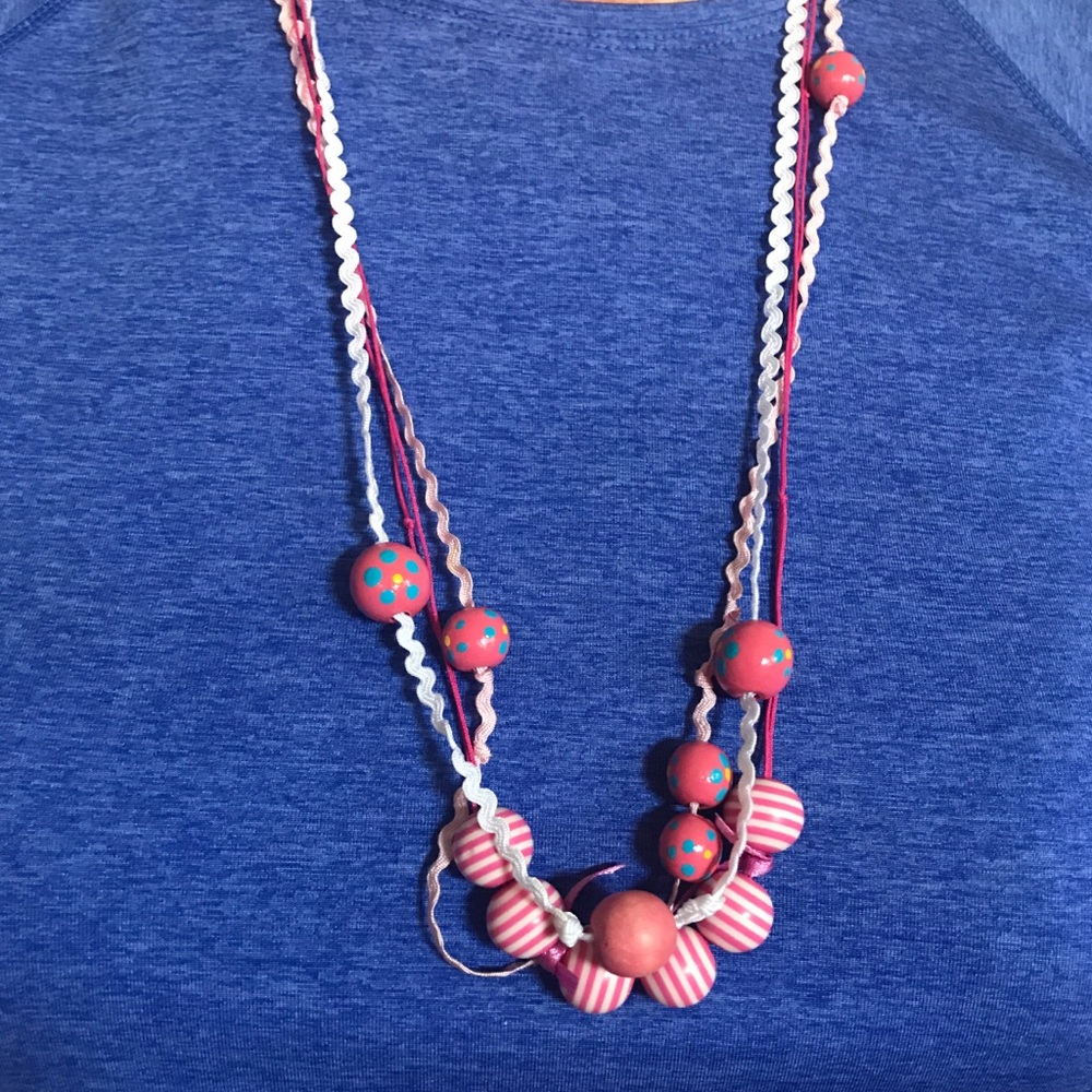 Pink Patterned Necklace - Picture 5 of 7